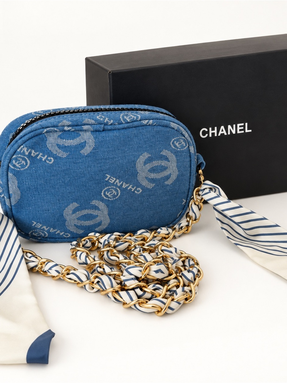 CHANEL Denim Cosmetic Pouch